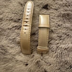 Michele Gold Leather Watch Strap